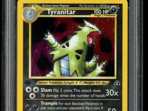 PSA 9 Tyranitar 12/75 Holo 1st Edition - Neo Discovery
