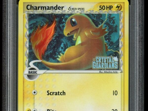 PSA 8 Charmander 49/100 Reverse - Crystal Guardians - STAMPED