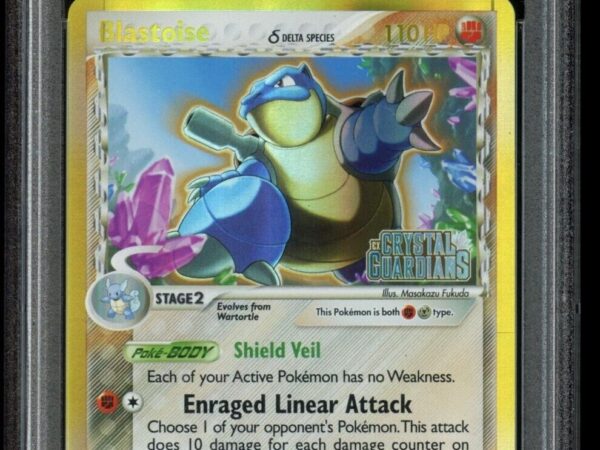 PSA 8 Blastoise 2/100 Reverse Holo - Delta Species - Crystal Guardians - STAMPED