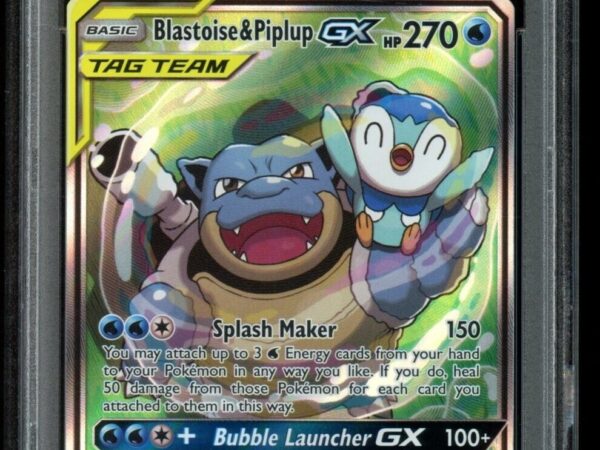 PSA 8 Blastoise & Piplup GX 215/236 - Alternate Art - Cosmic Eclipse
