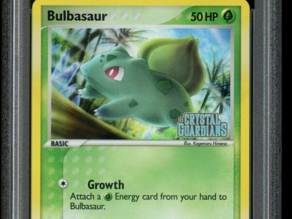 PSA 7 Bulbasaur 46/100 Reverse Holo - Crystal Guardians - STAMPED