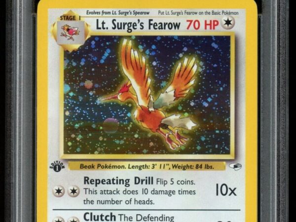 PSA 9 Lt. Surge's Fearow 7/132 Holo 1st Edition - Gym Heroes