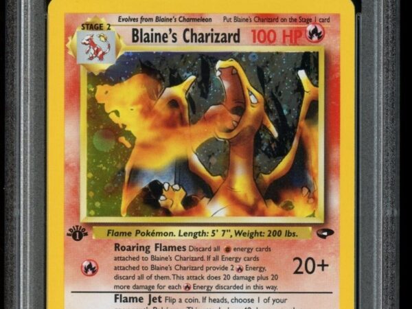 PSA 8 Blaine's Charizard 2/132 Holo 1st Edition - Gym Challenge