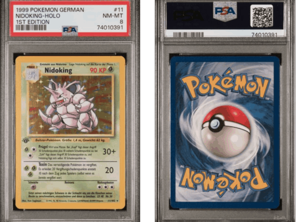 Pokemon NIDOKING 11/102 1st Edition - BASE SET - PSA 8 NM-MT - GERMAN